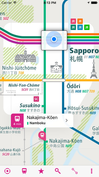 Sapporo Rail Map
