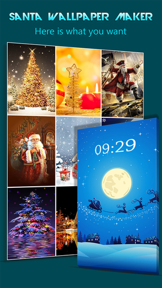 Santa Wallpaper Live Maker - Retina Photo Backgrounds of Xmas Tree Light Santa Claus