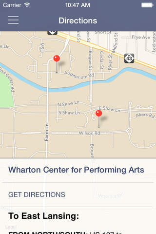 Wharton Center screenshot 3