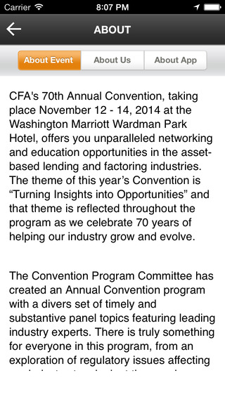 【免費商業App】CFA's 70th Annual Convention-APP點子