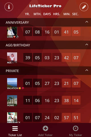 LifeTicker Pro - Ultimate Countdown Event Reminder & Life Analytics! screenshot 2
