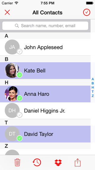 My Contact Manager - Easy to delete manage and backup your address book with dropbox