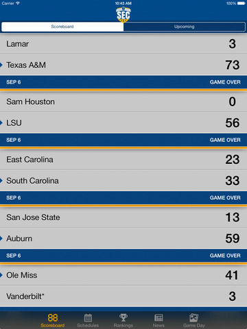 【免費運動App】SEC Football Schedules & Scores-APP點子