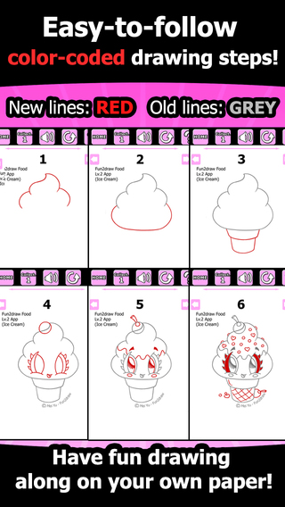 【免費教育App】Learn to Draw - How to Draw Cute Food - Ice Cream Desserts Treats - Art Lessons - Fun2draw™ Food Lv2-APP點子