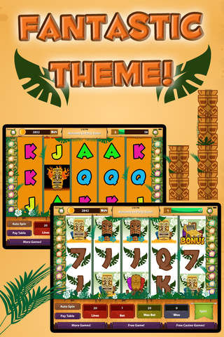 Tiki Slots Island Torch Party - Deluxe Vegas Fortune Casino and Bonus Games FREE screenshot 3