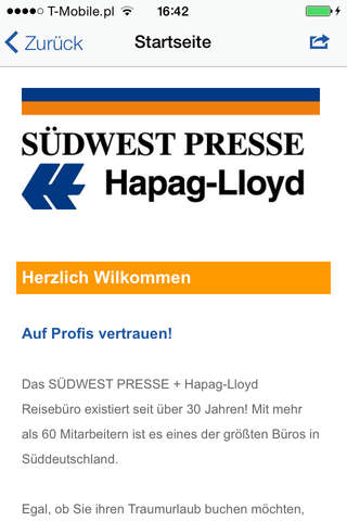 Reisebüro SWP Hapag-Lloyd screenshot 2