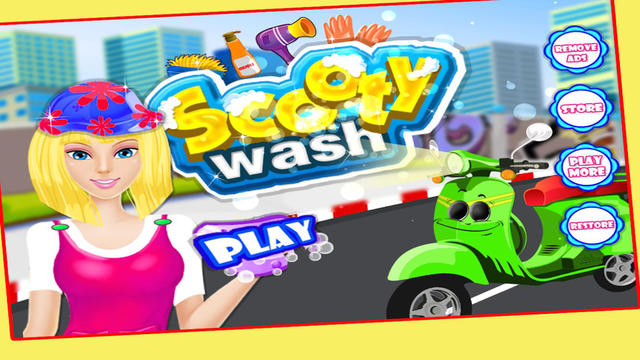 Scooty Wash – Garage kids auto salon washing game and repair shop
