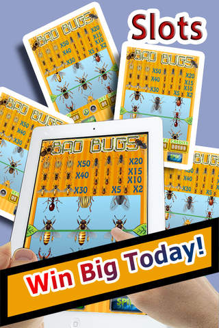 Bad Bugs Free - Hit the Jackpot with Bug-s & Insect-s Slots Machine! screenshot 2