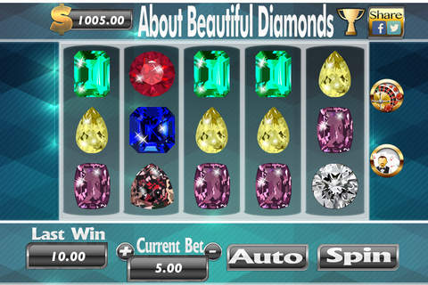 ````` 2015 ````` AAAA Aabbaut Beautiful Diamonds - Spin and Win Blast with Slots, Black Jack, Roulette and Secret Prize Wheel Bonus Spins! screenshot 2