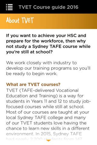 Sydney TAFE TVET Course Guide screenshot 3
