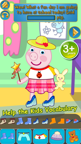My Interactive Happy Little Pig Story Book Dress Up Time Game - Free App