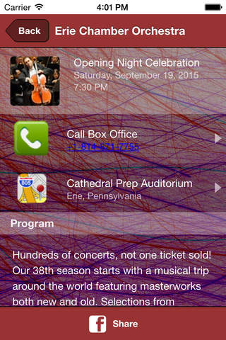 Erie Chamber Orchestra Mobile screenshot 3