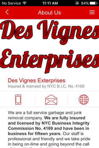 Des Vignes Enterprises Junk Removal screenshot 2