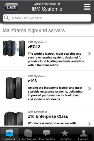 IBM System Z Quick Reference Mobile Application screenshot 2