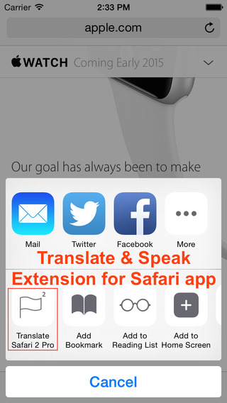 TranslateSafari 2 Pro - Translate Speak Extension for Safari