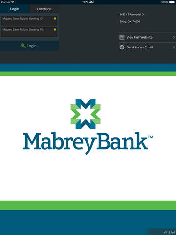 Mabrey Bank Mobile Banking for iPad