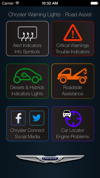App for Chrysler with Chrysler Warning Lights Chrysler Car Problems - Roadside Assistance