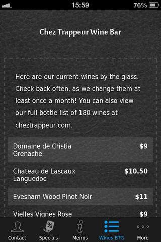 Chez Trappeur Wine Bar screenshot 4