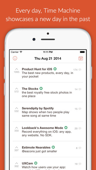 Product Hunt Time Machine - re-discover the best new products from Product Hunt