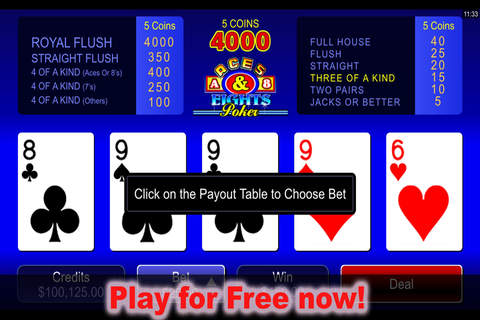 Popular Casino Videopoker - Aces and Eights Poker - Microgaming screenshot 4
