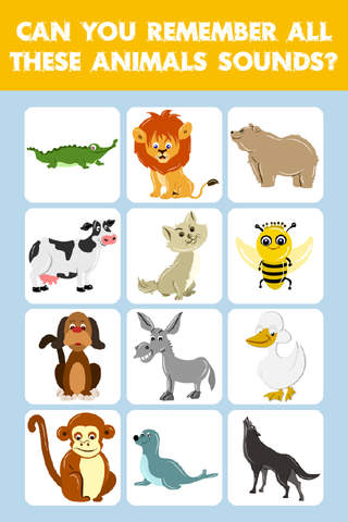 Kids Memory Match:Animal And Their Sound screenshot 3