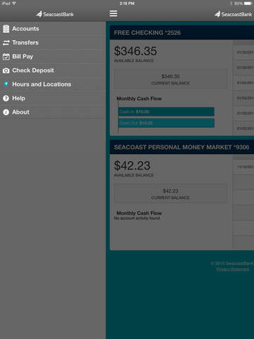 SeacoastBank Personal Banking for iPad
