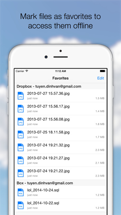 AirFile - Cloud Manager for Dropbox and OneDrive Screenshot on iOS