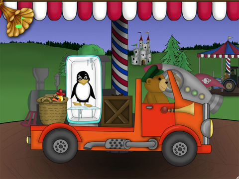 Carousel for toddlers and small children with fire engine, ship and other vehicles. screenshot 3