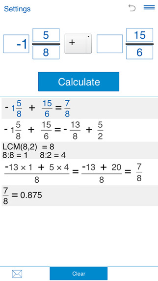 【免費教育App】Fraction calculator for arithmetic operations with fractions: addition, subtraction, multiplication, and division – xFractions-APP點子