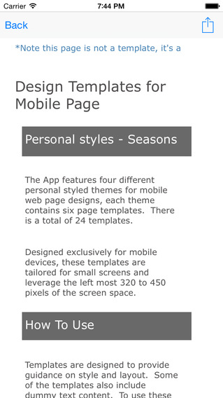 【免費生產應用App】Design Templates for Personal Mobile Sites - Seasons-APP點子