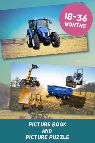 Tractor & Digger Free - Picture book and puzzle for toddlers and kids screenshot 2