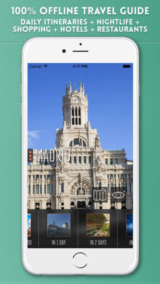 Madrid Travel Guide with Offline City Street and Metro Maps