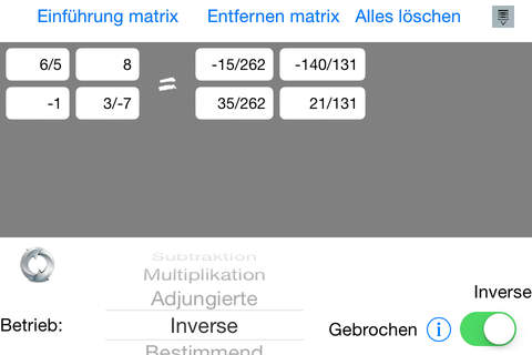 Matrix math calculator screenshot 2