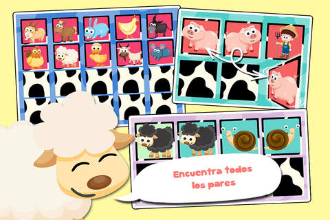 Free Play with Farm Animals Cartoon Memo Game for toddlers and preschoolers screenshot 3