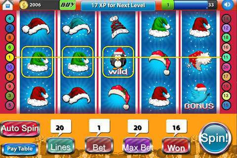 Merry Christmas Snowman Slots - Ho Ho Santa Game screenshot 2