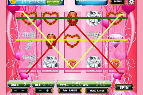 Love Hearts 777 Casino Slot Machine screenshot 2