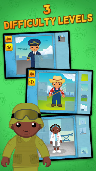 【免費教育App】Professions Puzzle - Logic Learning Game with Different Occupations like Police Officer, Firefighter, Construction Worker, Astronaut for Toddlers and Preschool Kids - Premium-APP點子