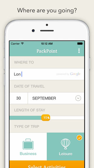 Travel planning apps