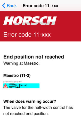 HORSCH Fehlercodes screenshot 2