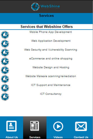 Webshine Application screenshot 2