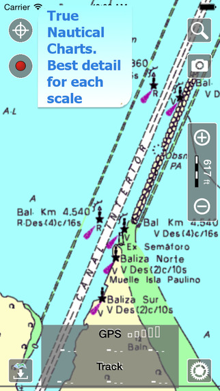Aqua Map Argentina Pro - Marine GPS Offline Nautical Charts for Fishing Boating and Sailing