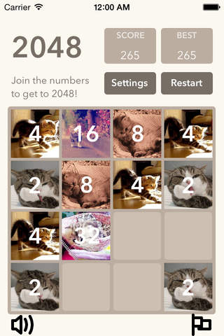 2048 Tiles - Talking White Cats Math screenshot 2