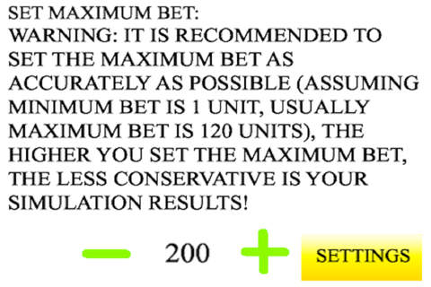 Situational Betting Strategy simulator for casino games screenshot 3