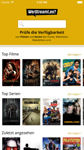 WerStreamt.es Filme und Serien bei den deutschen Video-On-Demand-Anbietern vergleichen.