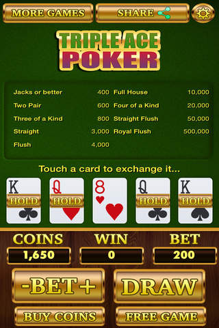 Triple Ace Poker - Winner of VIP Cash Prizes with Top Las Vegas Card Deck Series screenshot 2