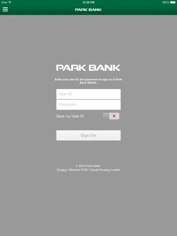 Park Bank Mobile for iPad