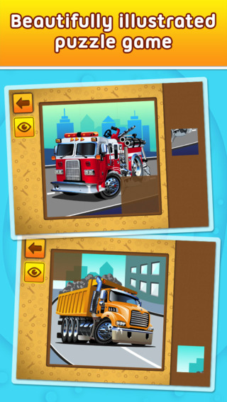 Fire Engines and other Trucks - puzzle game for little boys and preschool kids - Free