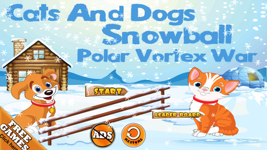 【免費遊戲App】Cats and Dogs Snowball Polar Vortex War-APP點子