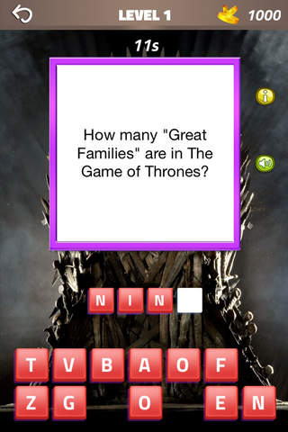 Trivia Book : Puzzles of Game Question Quiz For Thrones Free Games Martin Edition screenshot 2
