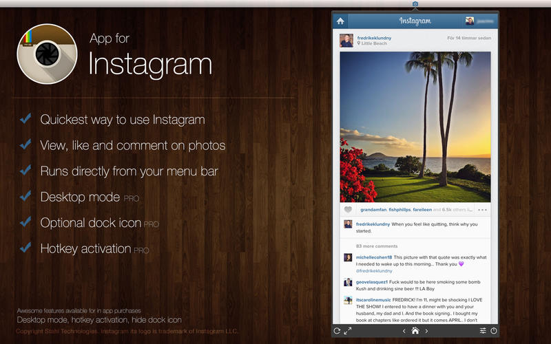 App for Instagram Screenshot